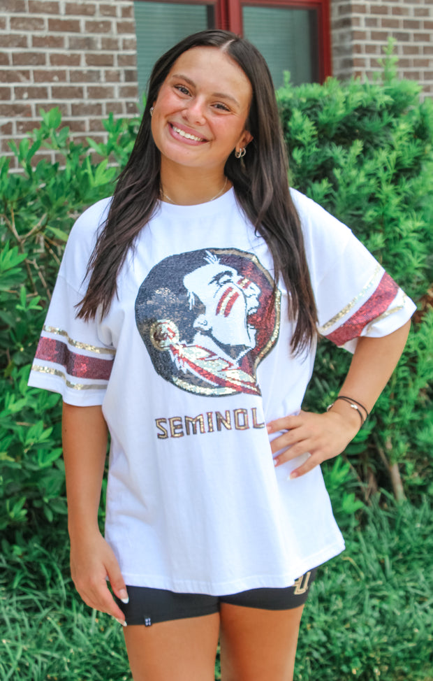The Seminoles Sequin Grand Jersey Tee