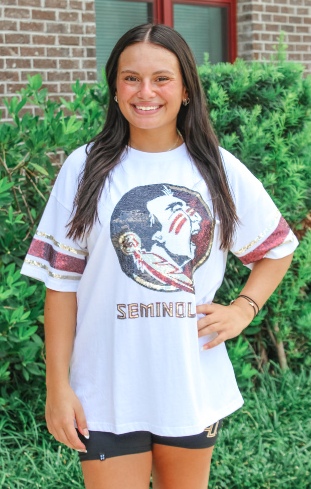 The Seminoles Sequin Grand Jersey Tee