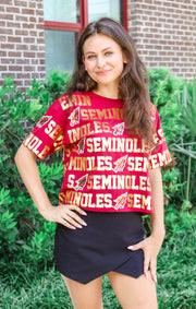 The FSU Seminoles Sequin Repeat Tee