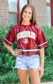 The FSU Sequin Cropped Jersey