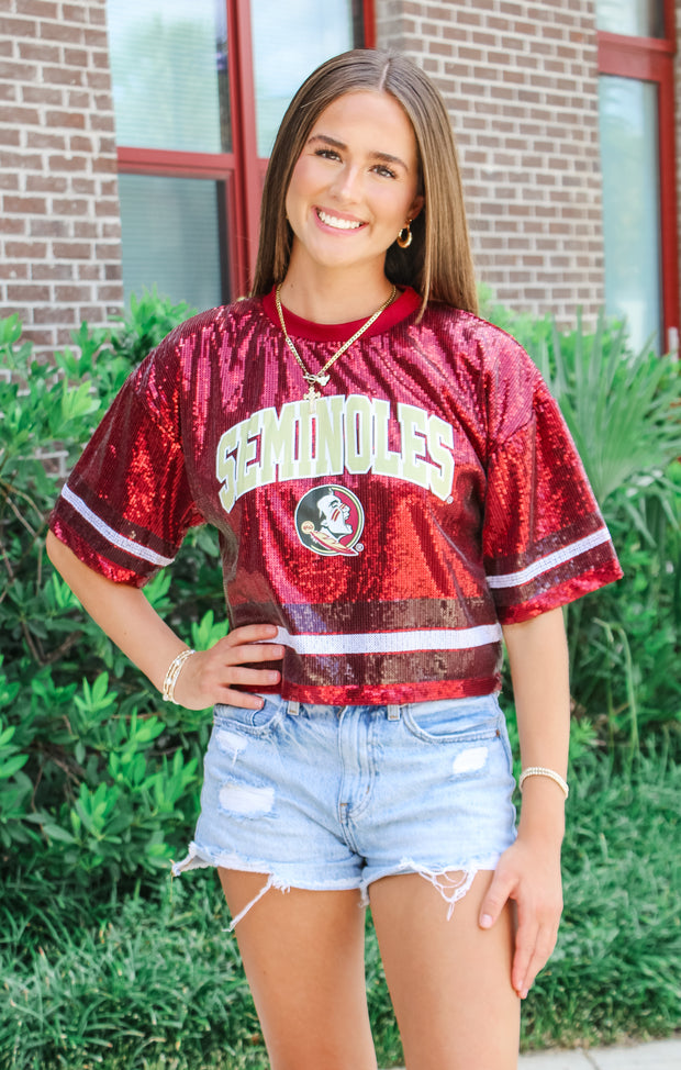 The FSU Sequin Cropped Jersey