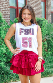 The FSU Sequin Basketball Jersey Tank