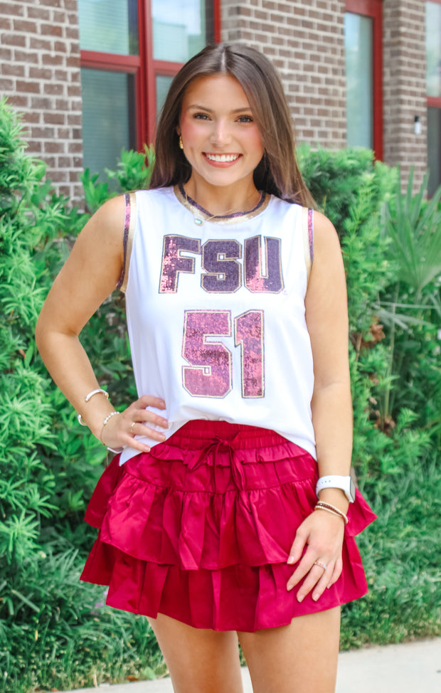The FSU Sequin Basketball Jersey Tank