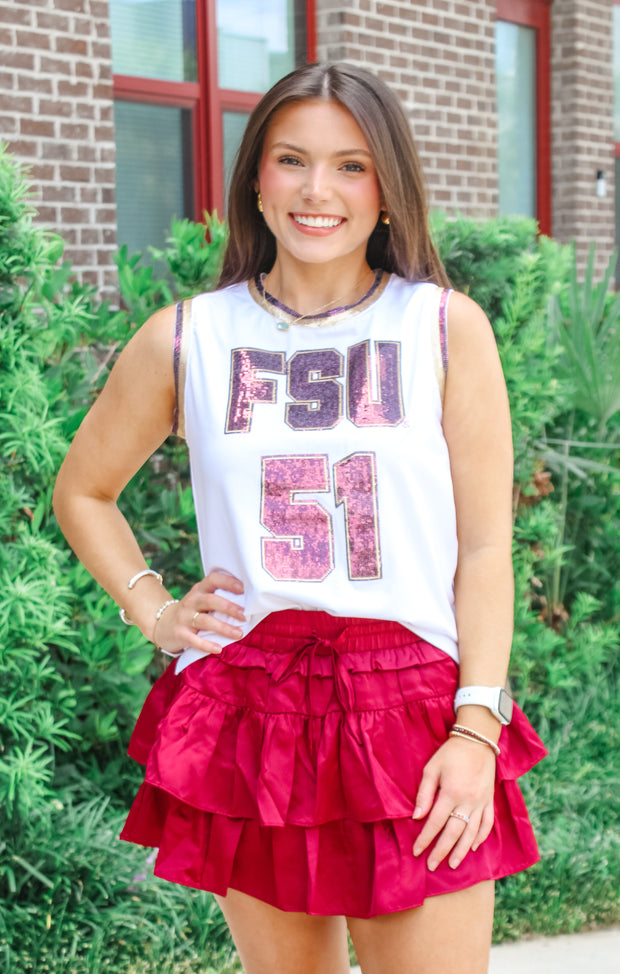 The FSU Sequin Basketball Jersey Tank