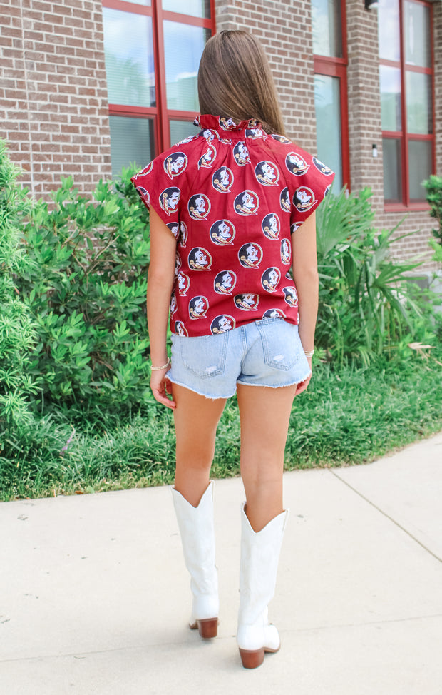 The Seminoles Poplin Blouse