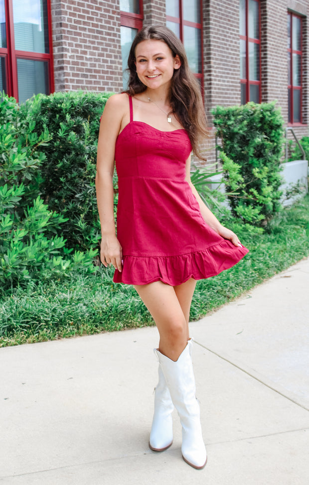 The Game Day Denim Mini Dress