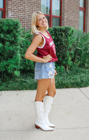 The FSU Cropped Basketball Jersey (Garnet)