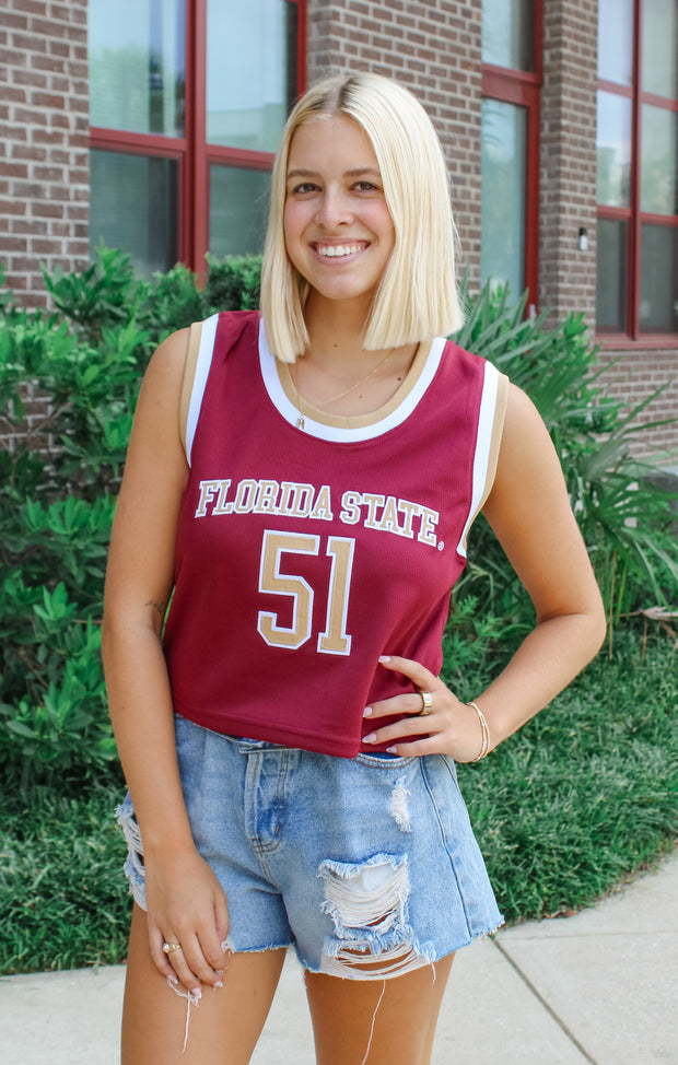 The FSU Cropped Basketball Jersey (Garnet)