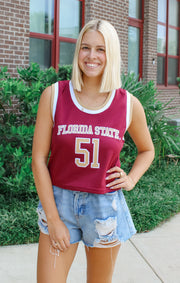 The FSU Cropped Basketball Jersey (Garnet)
