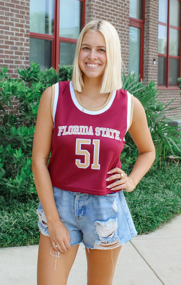 The FSU Cropped Basketball Jersey (Garnet)