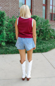 The FSU Cropped Basketball Jersey (Garnet)