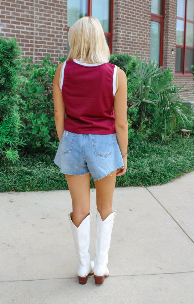 The FSU Cropped Basketball Jersey (Garnet)