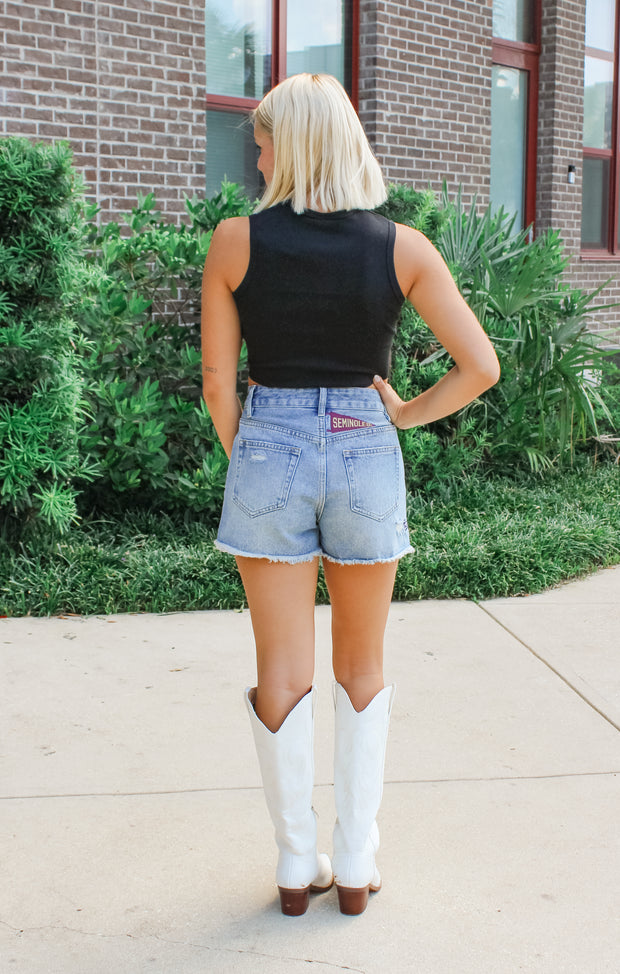 The FSU Denim Patched Shorts