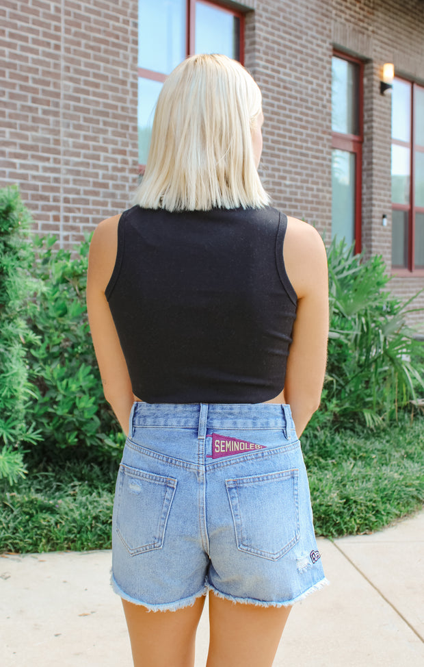 The FSU Denim Patched Shorts