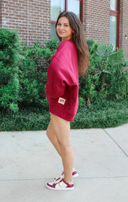 The Seminoles "Flannigan" Oversized Dolman Crew (Garnet)