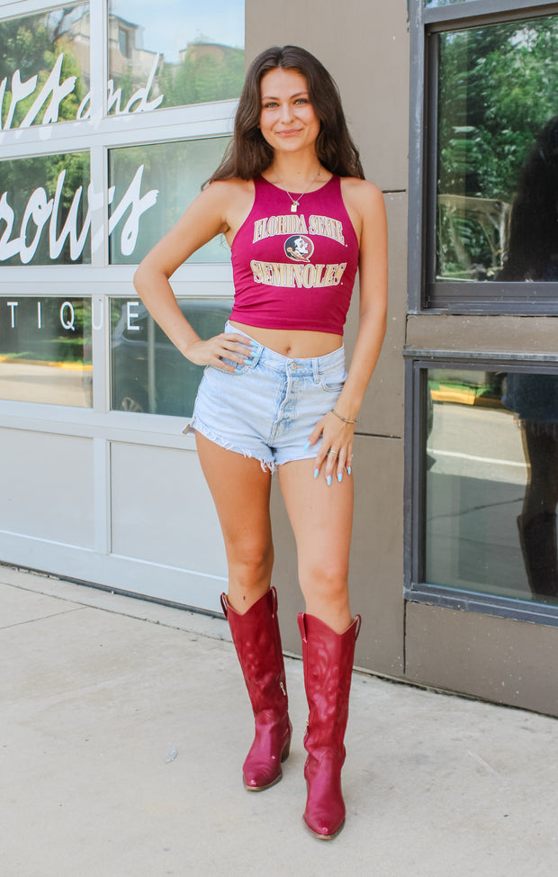 The Florida State First Down Crop Top (Garnet)