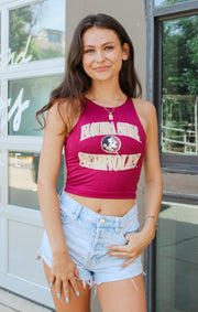 The Florida State First Down Crop Top (Garnet)