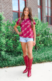 The FSU Spear Rolled Cuff Blouse