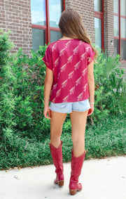 The FSU Spear Rolled Cuff Blouse