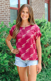 The FSU Spear Rolled Cuff Blouse