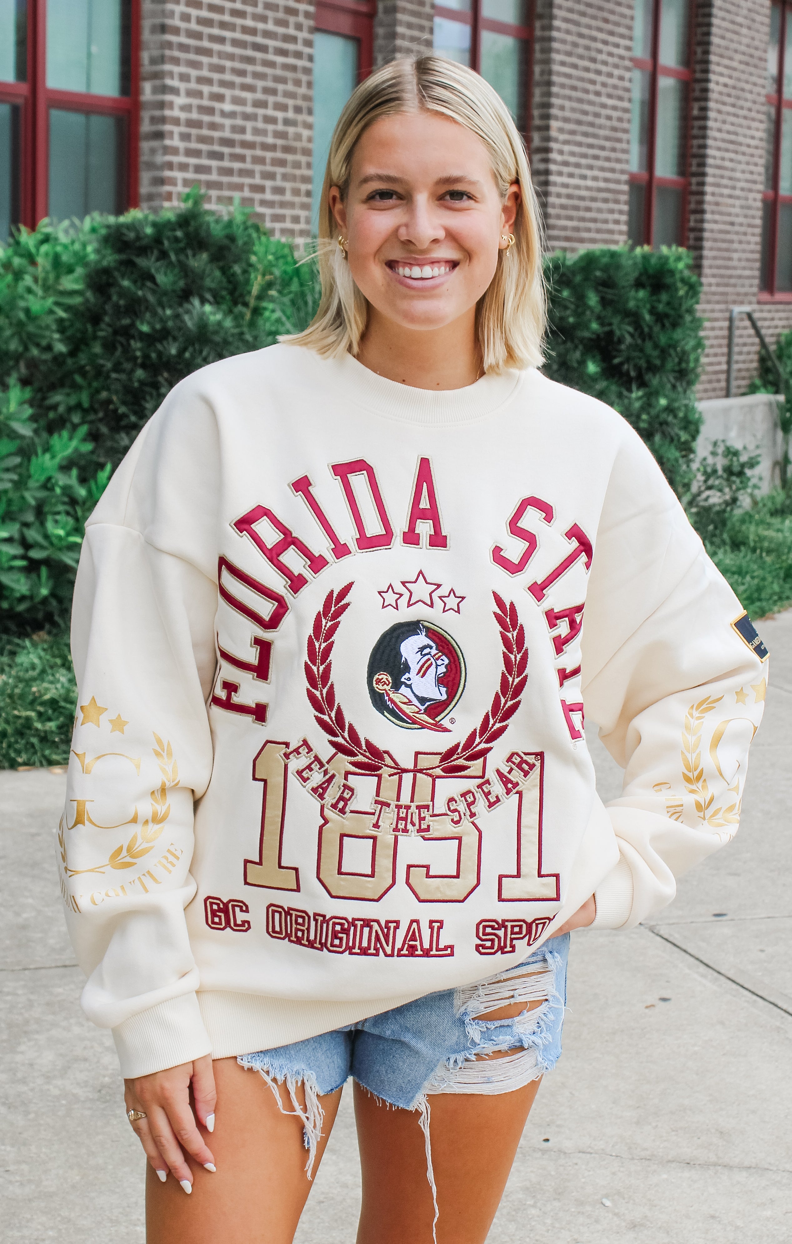売れ筋商品|||ゲームデイ カットソー トップス レディース Women's White Florida State Seminoles Bold Type Easy T-Shirt White 送料無料】 アンブランデッド レディース Tシャツ トップス