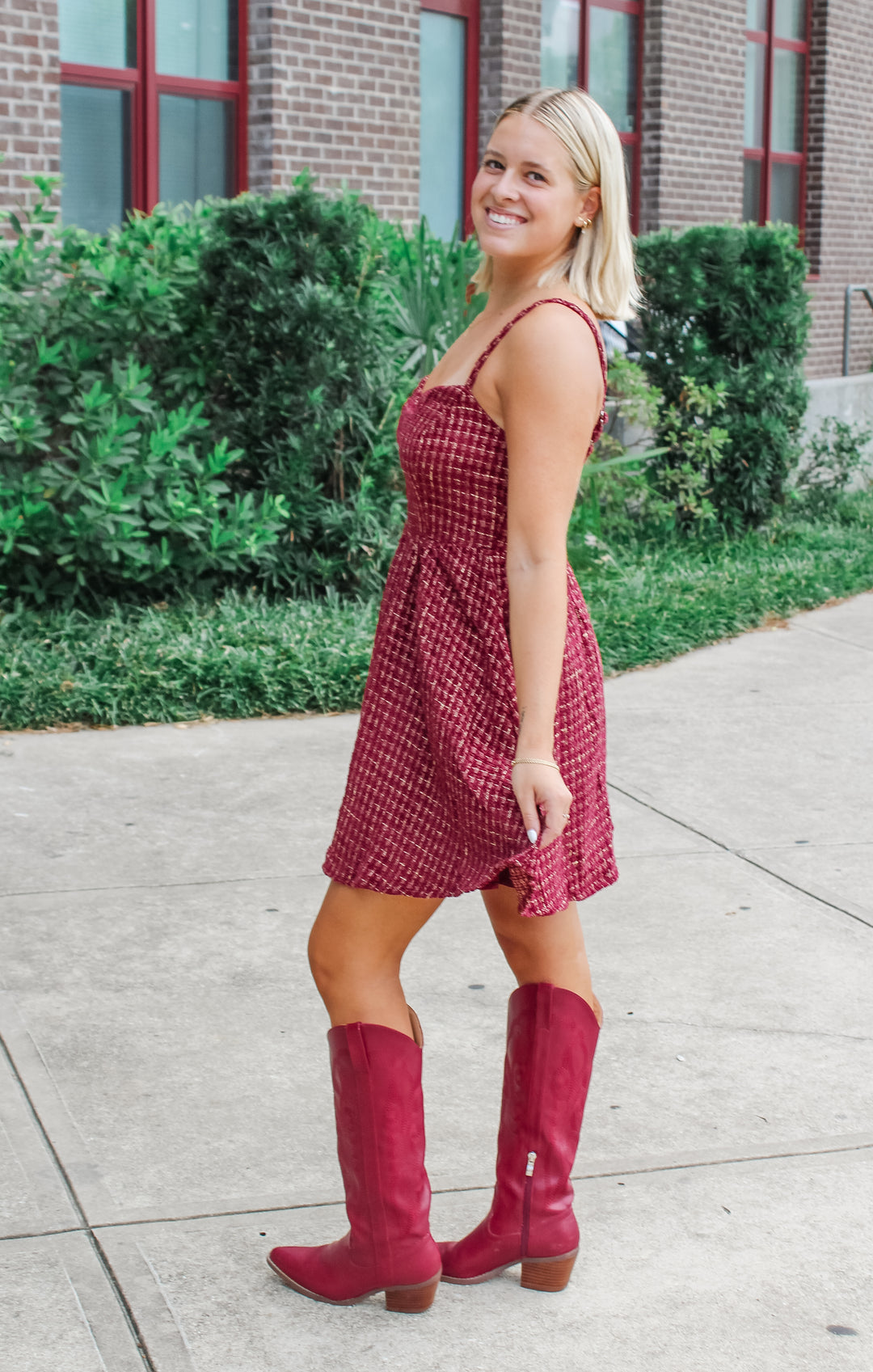 Florida State Seminoles Women's Apparel - The Tweed Garnet + Gold Dress L Florida State Seminoles Women's Apparel - The Tweed Garnet + Gold Dress L