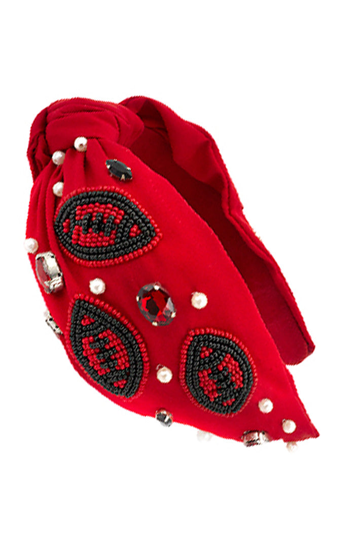 The "Football" Game Day Headband (Red)