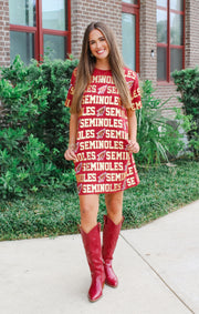 The FSU Seminoles Sequin Repeat T-Shirt Dress