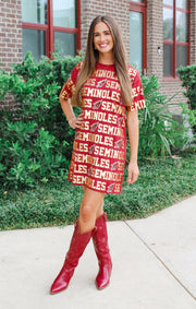 The FSU Seminoles Sequin Repeat T-Shirt Dress