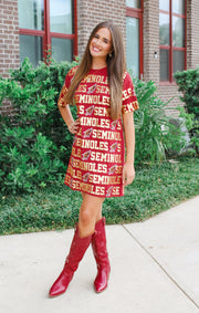The FSU Seminoles Sequin Repeat T-Shirt Dress