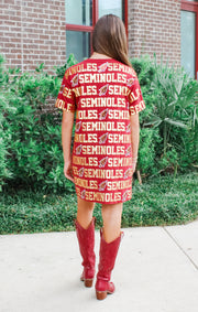 The FSU Seminoles Sequin Repeat T-Shirt Dress