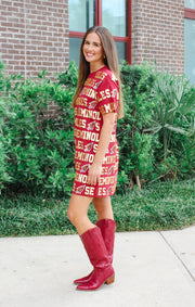 The FSU Seminoles Sequin Repeat T-Shirt Dress