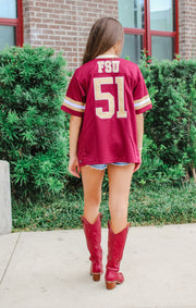 The FSU Football Button Down Jersey (Garnet)