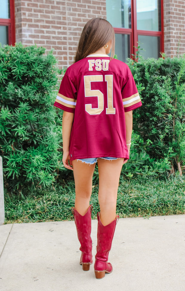 The FSU Football Button Down Jersey (Garnet)