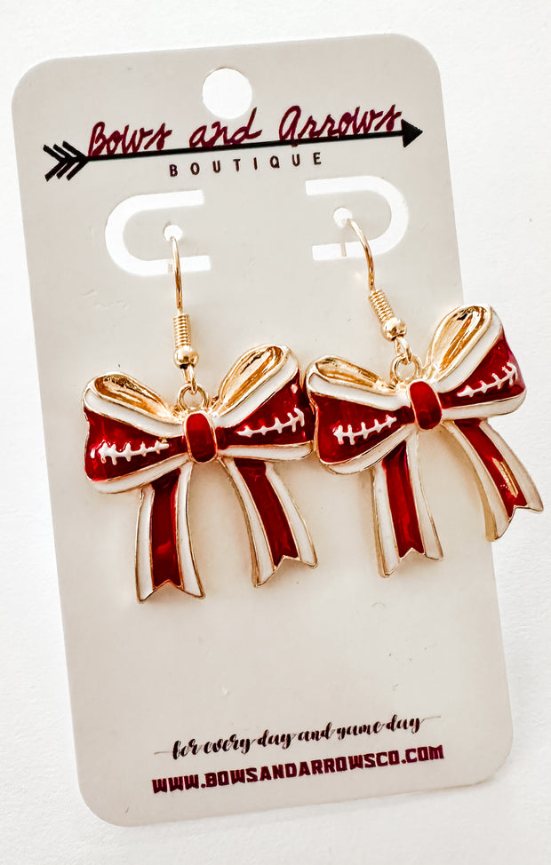 The Game Day Ribbon Drop Earrings