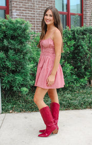 The Smocked Waist Checkered Mini