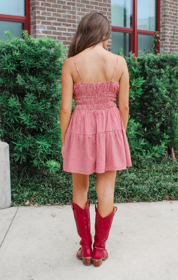 The Smocked Waist Checkered Mini