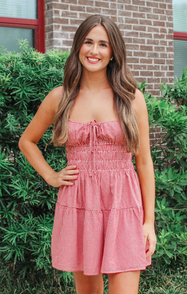 The Smocked Waist Checkered Mini