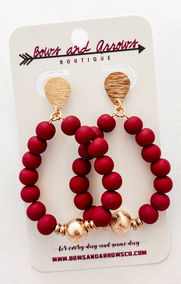 The Garnet + Gold Clay Bead Earrings