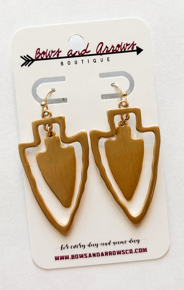The Double Layer Arrowhead Earrings