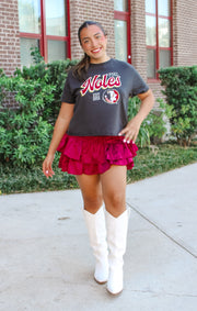 The 'Noles Est. 1851 Vintage Boyfriend Cropped Tee (Black)