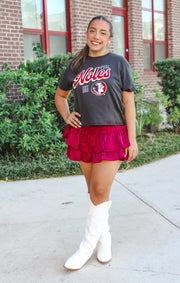 The 'Noles Est. 1851 Vintage Boyfriend Cropped Tee (Black)