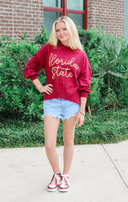 The FSU Embroidered Mock Neck Sweater