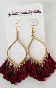 The Garnet Marquise Tassel Earrings