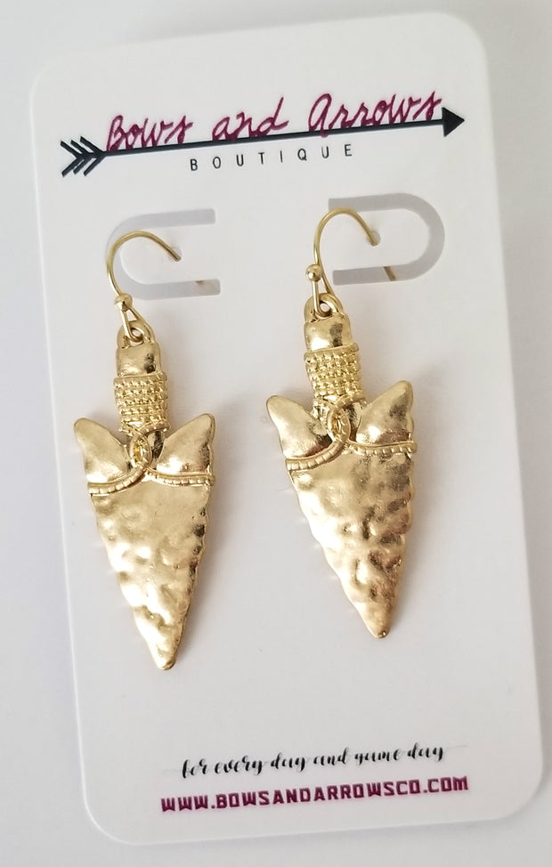 The Arrow Head Earrings - Gold