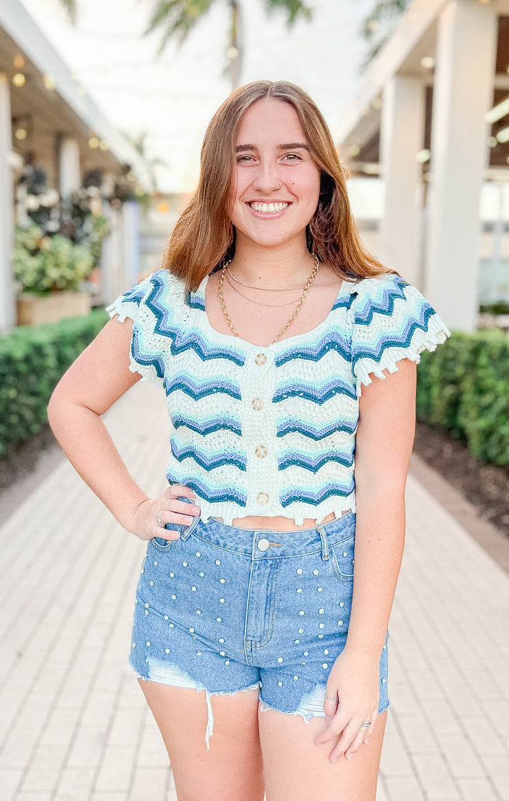 The Cutie Crop Sweater (Blue)