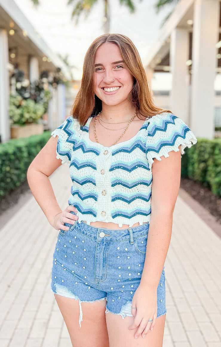 The Cutie Crop Sweater (Blue)