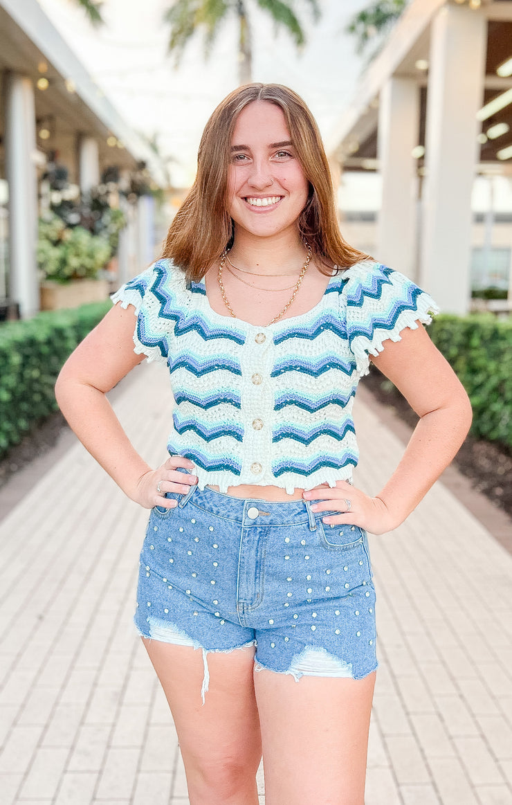 The Cutie Crop Sweater (Blue)