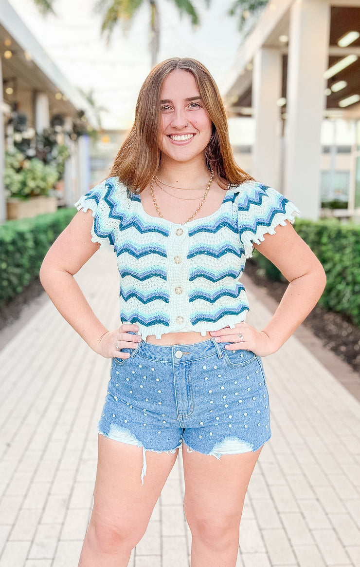 The Cutie Crop Sweater (Blue)