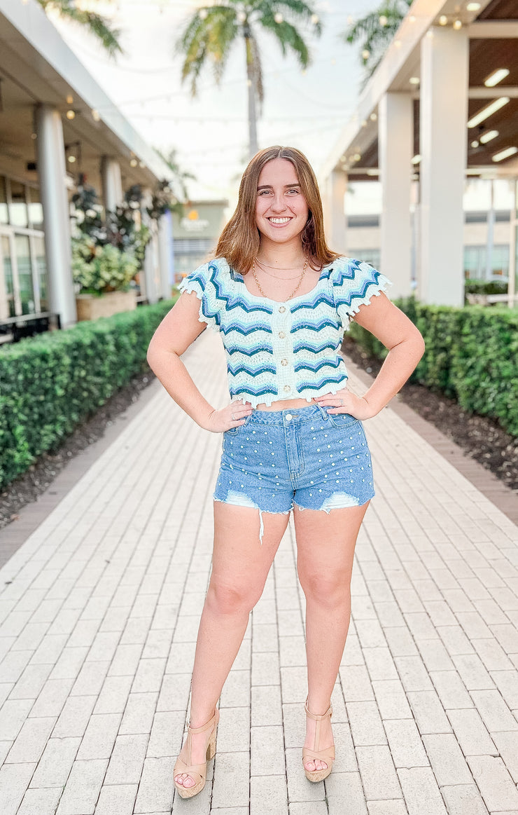 The Cutie Crop Sweater (Blue)